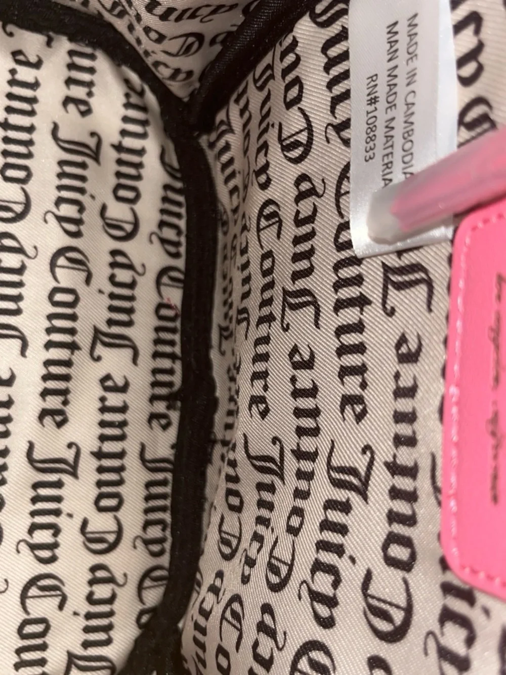 Juicy Couture Pink Mini Backpack with Crystal Logo and Gold Hardware